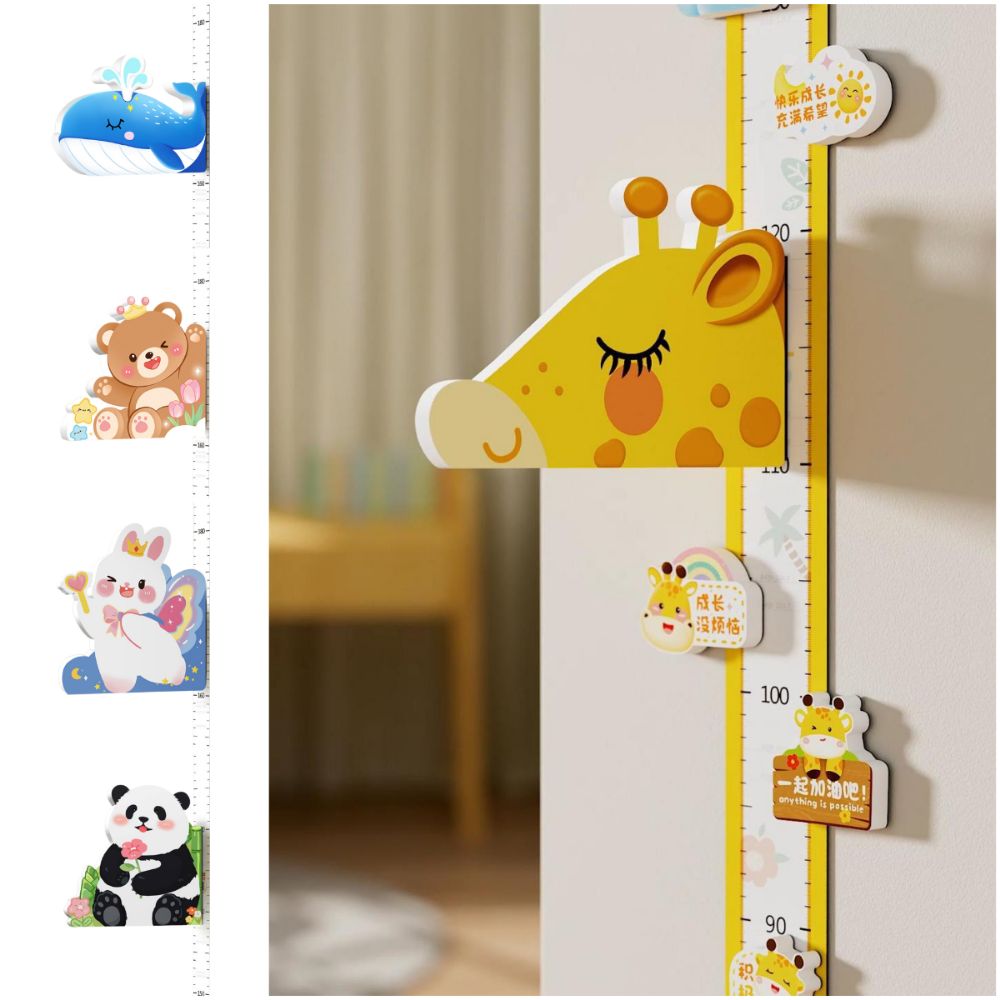 Growth Chart Ruler - 3D Cartoon Animal Children's Height Ruler