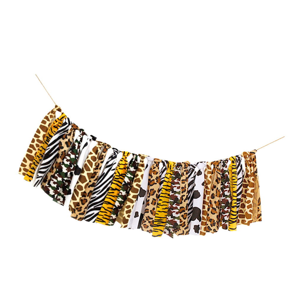 Baby Nursery Bunting - 1Pcs Baby Birthday Banner Colorful Leopard