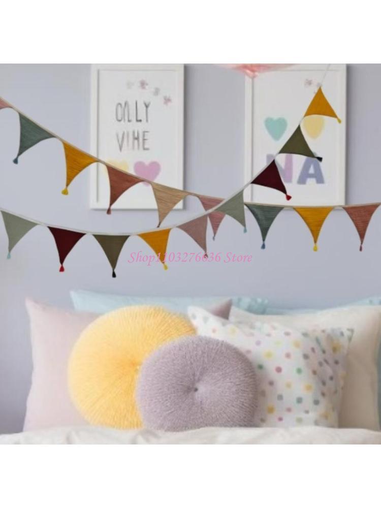 Baby Nursery Bunting - R6FD Soft Fabric Bunting Banners Candy