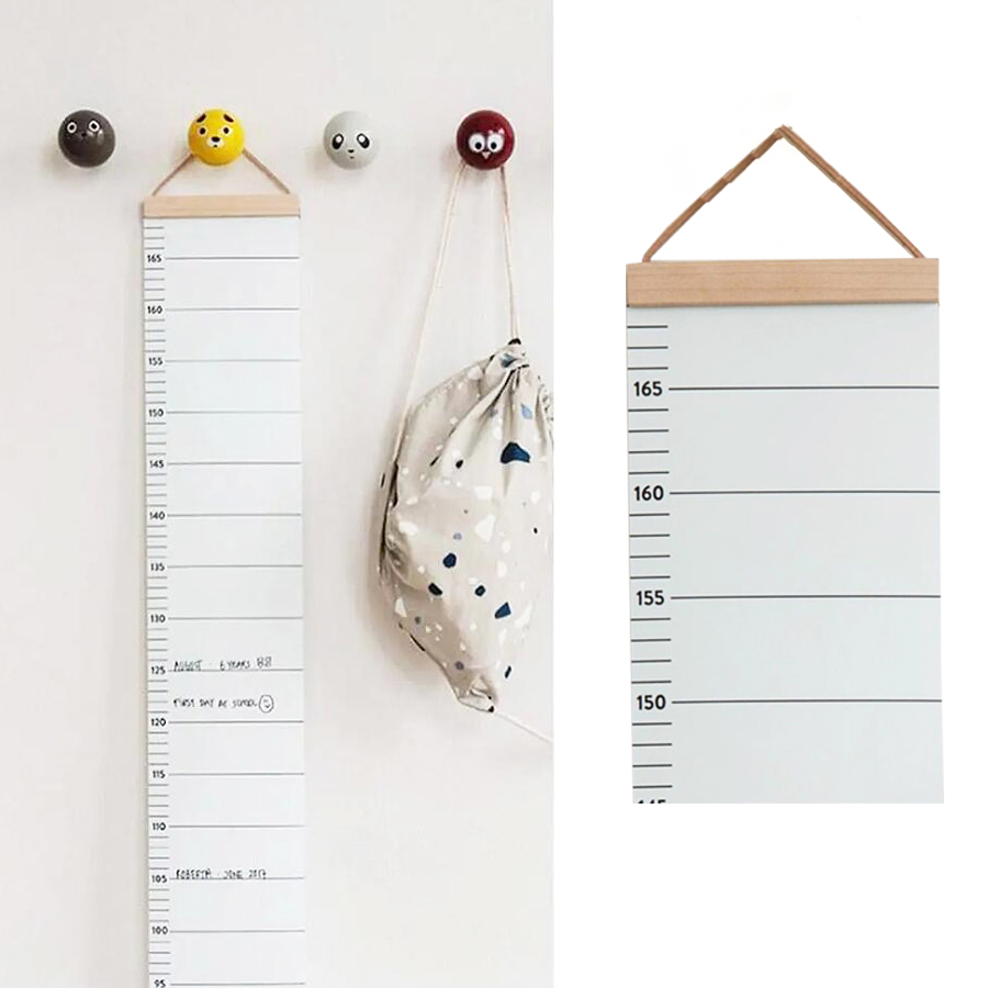 Growth Chart Ruler - Nordic Children Height Ruler Canvas Hanging