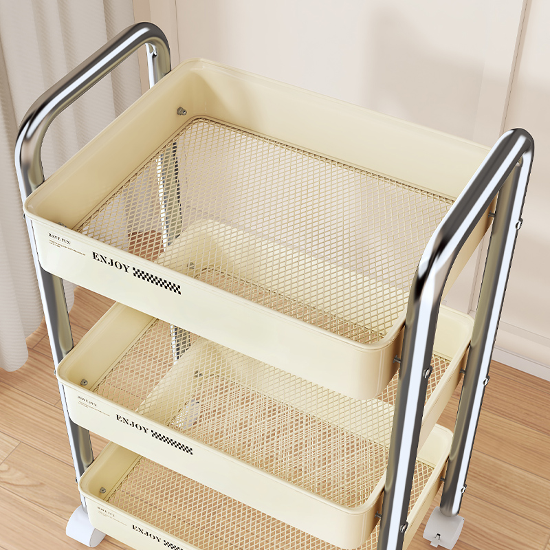Baby Bookshelf Small - Multifunctional Rolling Cart Storage Organizer for
