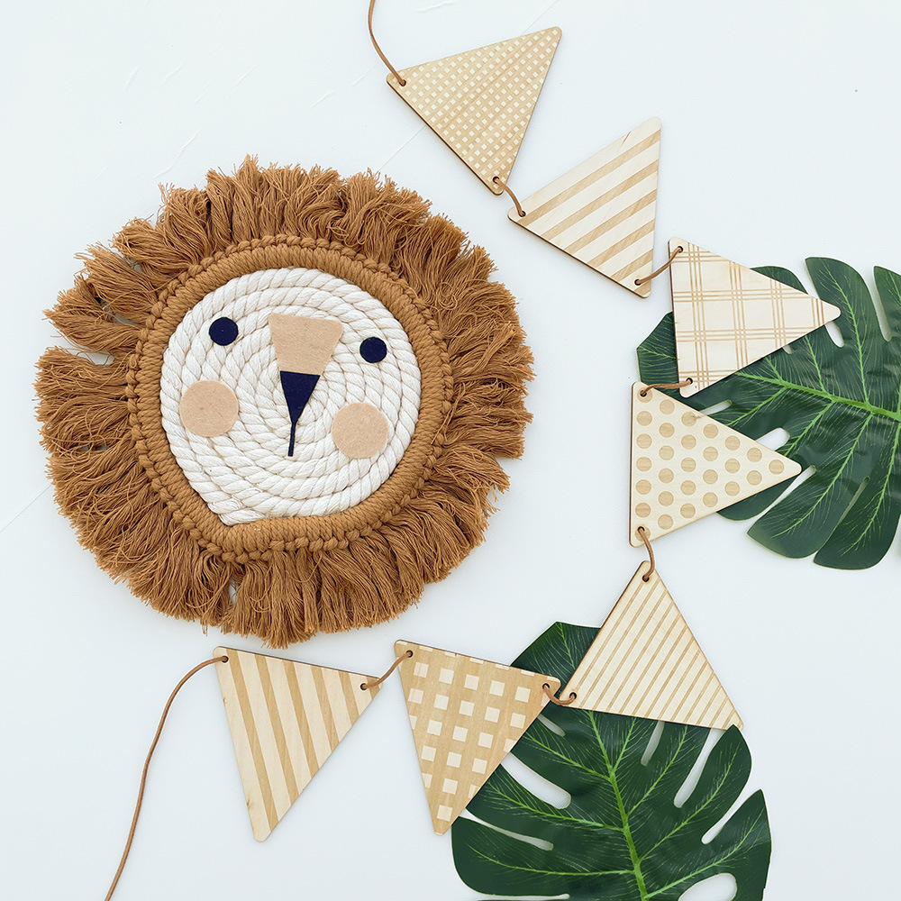 Nordic Wooden Triangle Flag Wa - Baby Nursery Bunting review and price