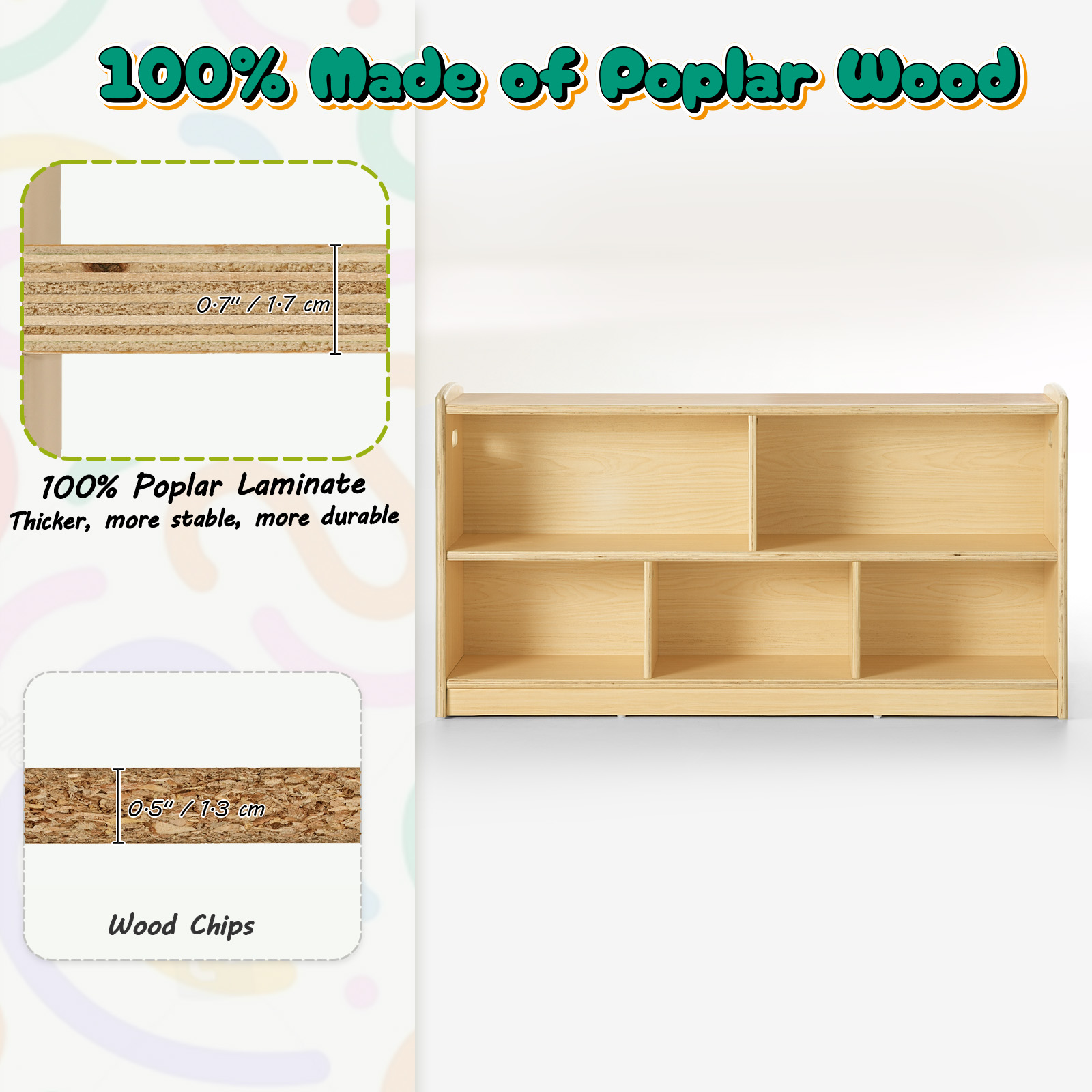 2-Tier Wood Montessori Cabinet - Baby Bookshelf Small review and price